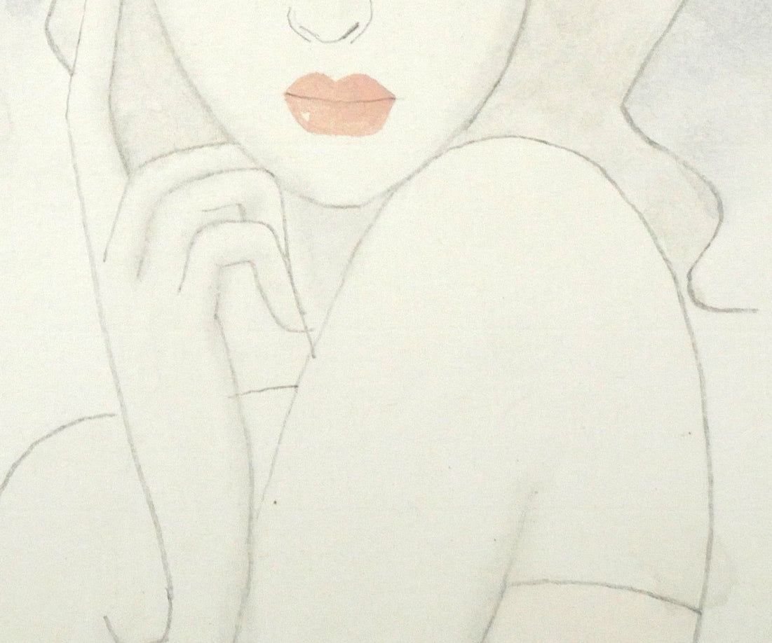 東郷 青児 婦人像 水彩画 4号色紙 鑑定書付 文化功労者 二科会のドン 美人画 素敵な額装 小竹美術 WWW_IBETON_RU