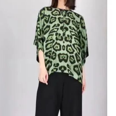 極美品 GIVENCHY ジバンシー レオパード シルク ブラウス シャツ 