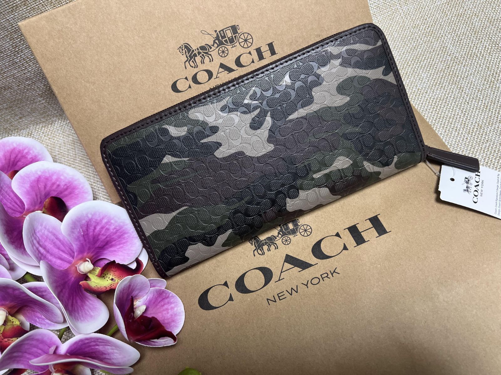 コーチ COACH 長財布 財布 ファティーグ カモフラージュ 迷彩 メンズ