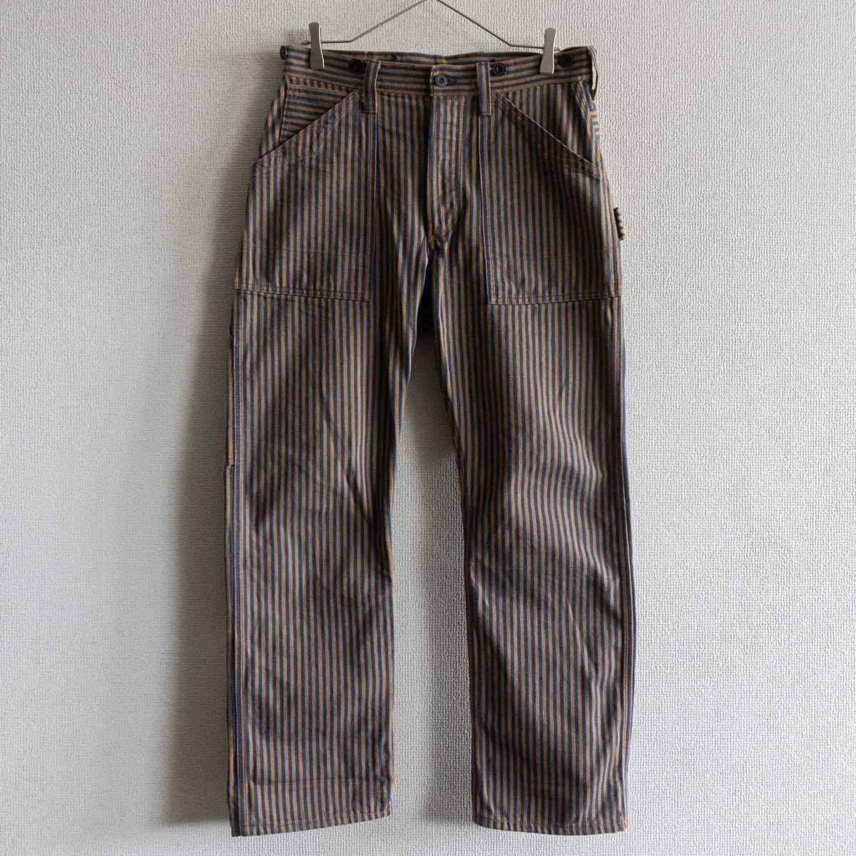美品 フリーホイーラーズTRACKWALKER OVERALLSストライプパンツ 楽天