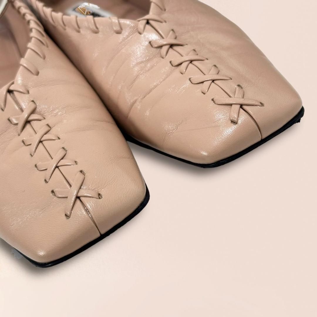 ジルサンダー メタルアンクレット バレエシューズ 37 23.5CM