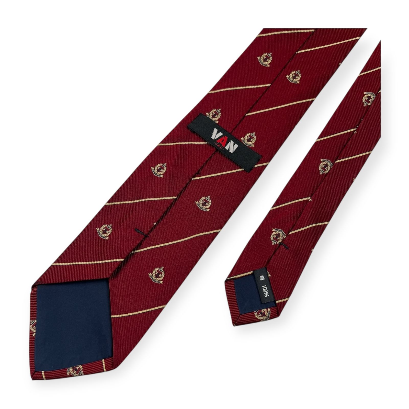 VVAN JAC ヴァンヂャケット エンブレム入り レジメンタル風 シルク