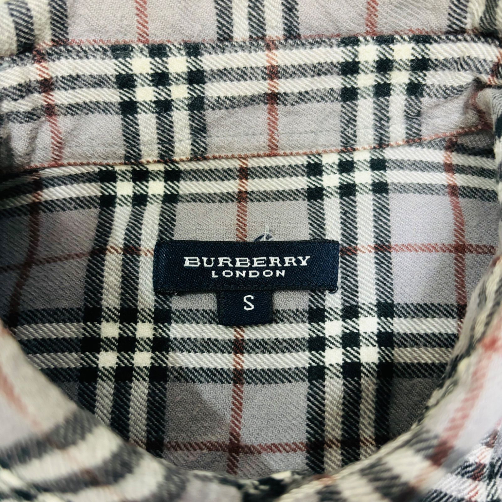 BURBERRY LONDON バーバリー ロンドン ノバチェック ネルシャツ ロゴ刺繍 サイズ S グレー 長袖 チェック柄 - メルカリ