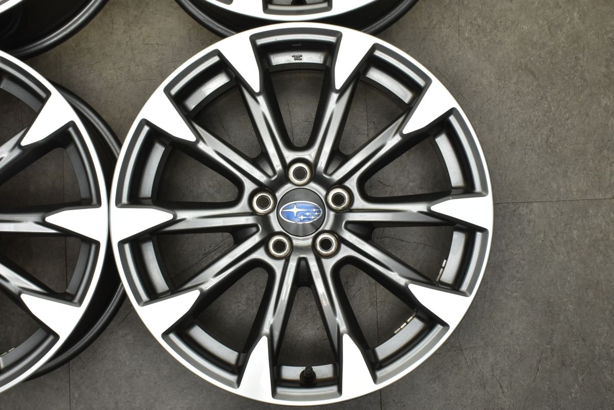 【送料無料期間限定】 程度良好 スバル GT系 インプレッサスポーツ 純正 17in 7J 55 PCD100 4本 G4 アネシス XV レガシィツーリングワゴン スタッドレスにも