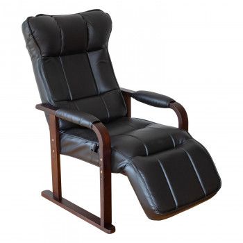 【新品・3営業日で発送】鹿田産業 木製肘付リクライニングチェア オットマン付 SWO248GN (1616090)