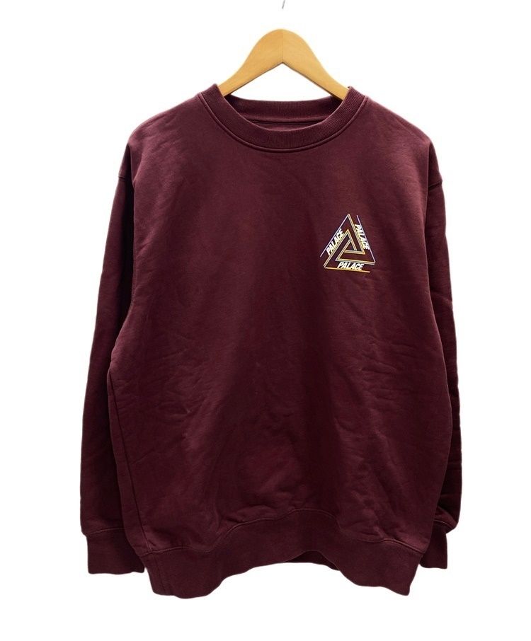 パレス PALACE BASICALLY A TRI-FERG CREW 21AW トライファーグ 刺繍スウェット トレーナー ダークレッド系 スウェット ロゴ ワインレッド Lサイズ 101MT-2054