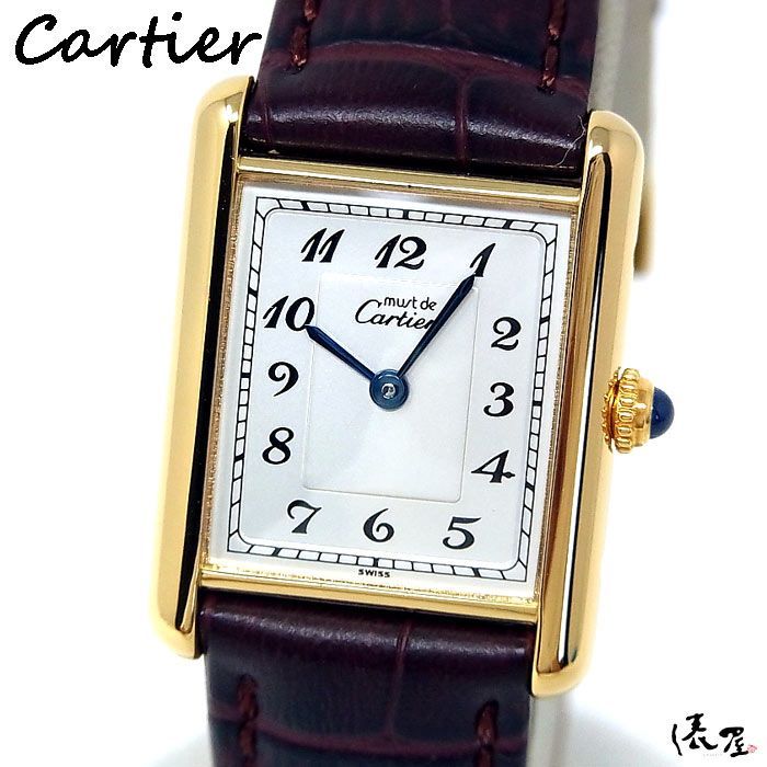 【仕上済/OH済】カルティエ マストタンク LM 極美品 アラビア ヴィンテージ QZ メンズ レディース Cartier 時計 腕時計  中古【送料無料】