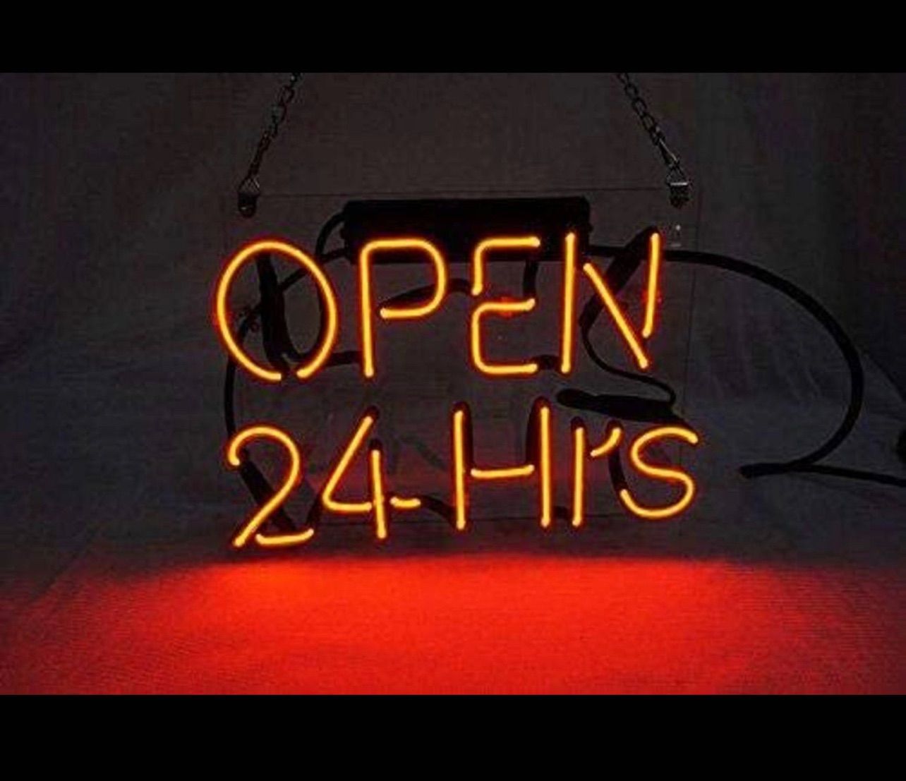 オーダーメイド ネオンサイン 『24Hours OPEN』ネオン管 お洒落