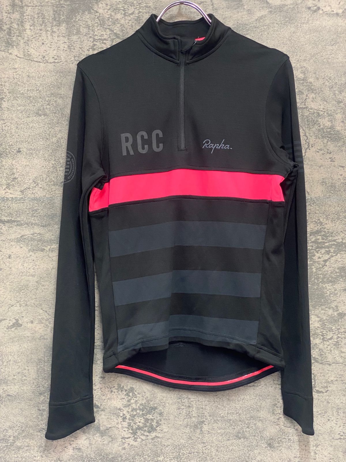 JM819 ラファ Rapha RCC CLASSIC LONG SLEEVE JERSEY 長袖 ハーフジップ サイクルジャージ 黒 S