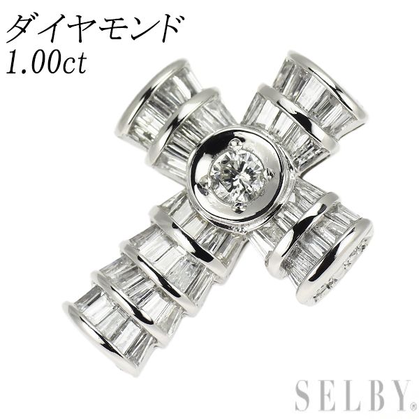 Pt900 ダイヤモンド ペンダントトップ 1.00ct クロス - メルカリ