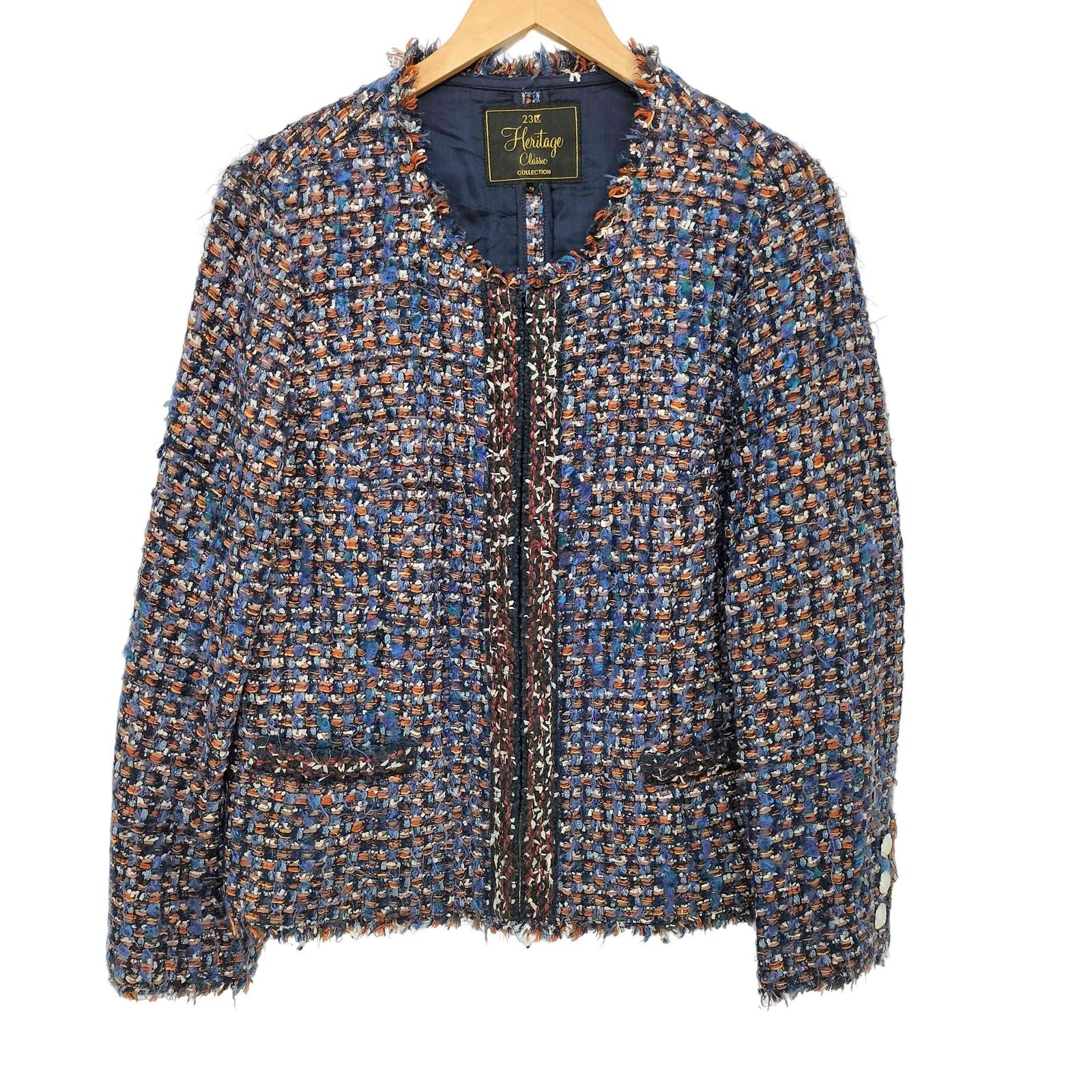 23区 Heritage Classic ノーカラー ツイードジャケット