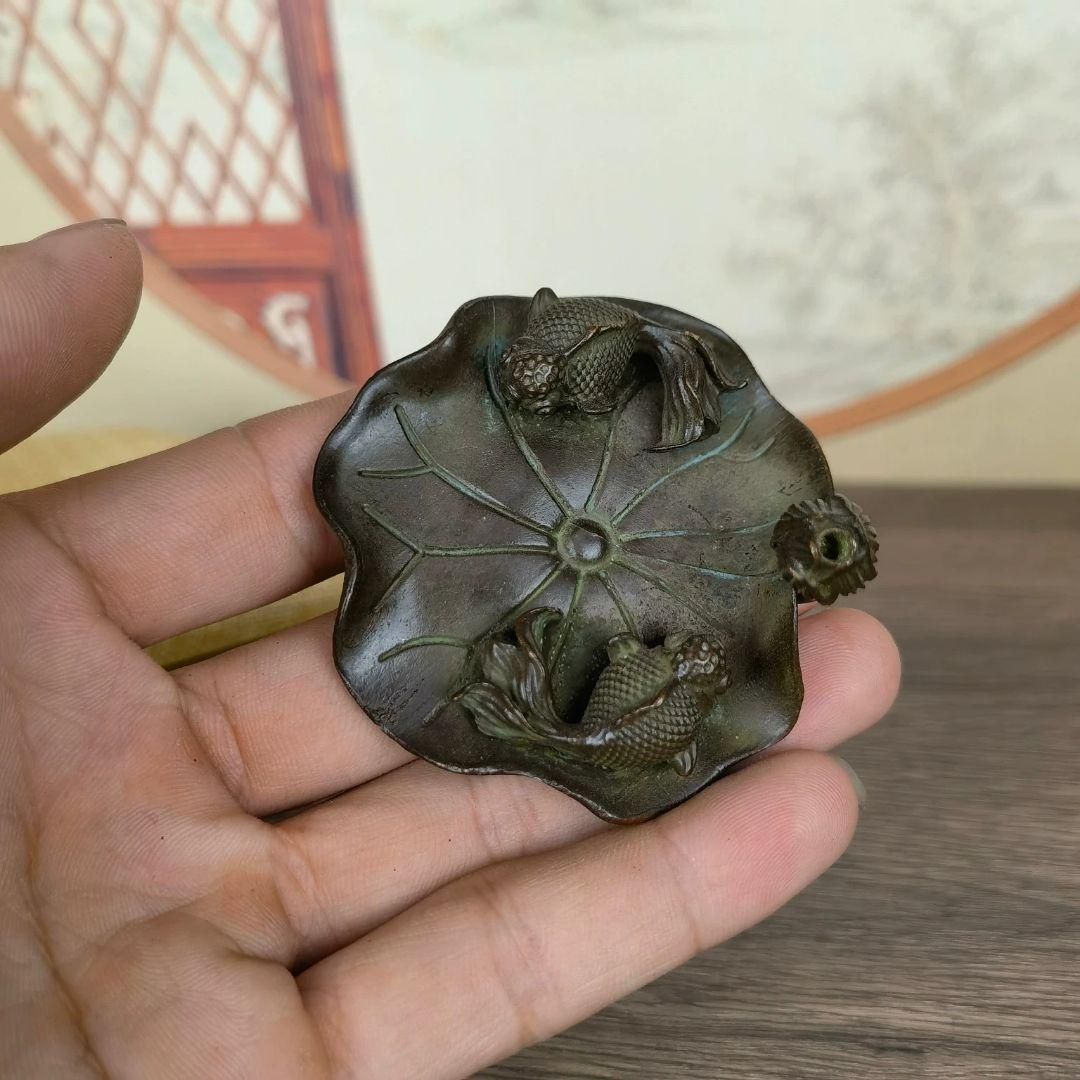 鰐 置件 銅寵 香挿 茶寵 動物 装飾品 工芸品 美術品 工芸品