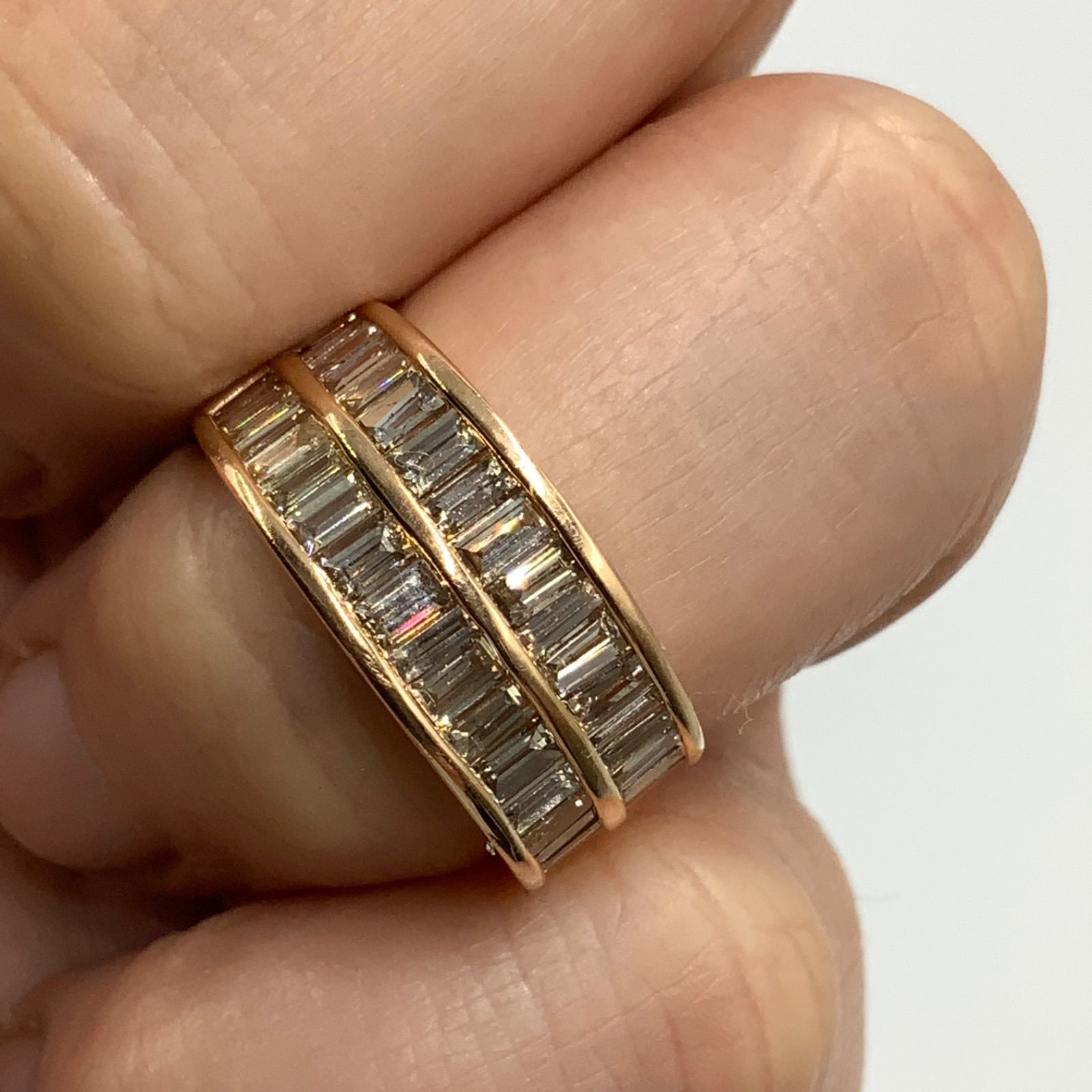 K18 ハーフエタニティ ダイヤリング 5.4g ダイヤモンド 2ct 13号 