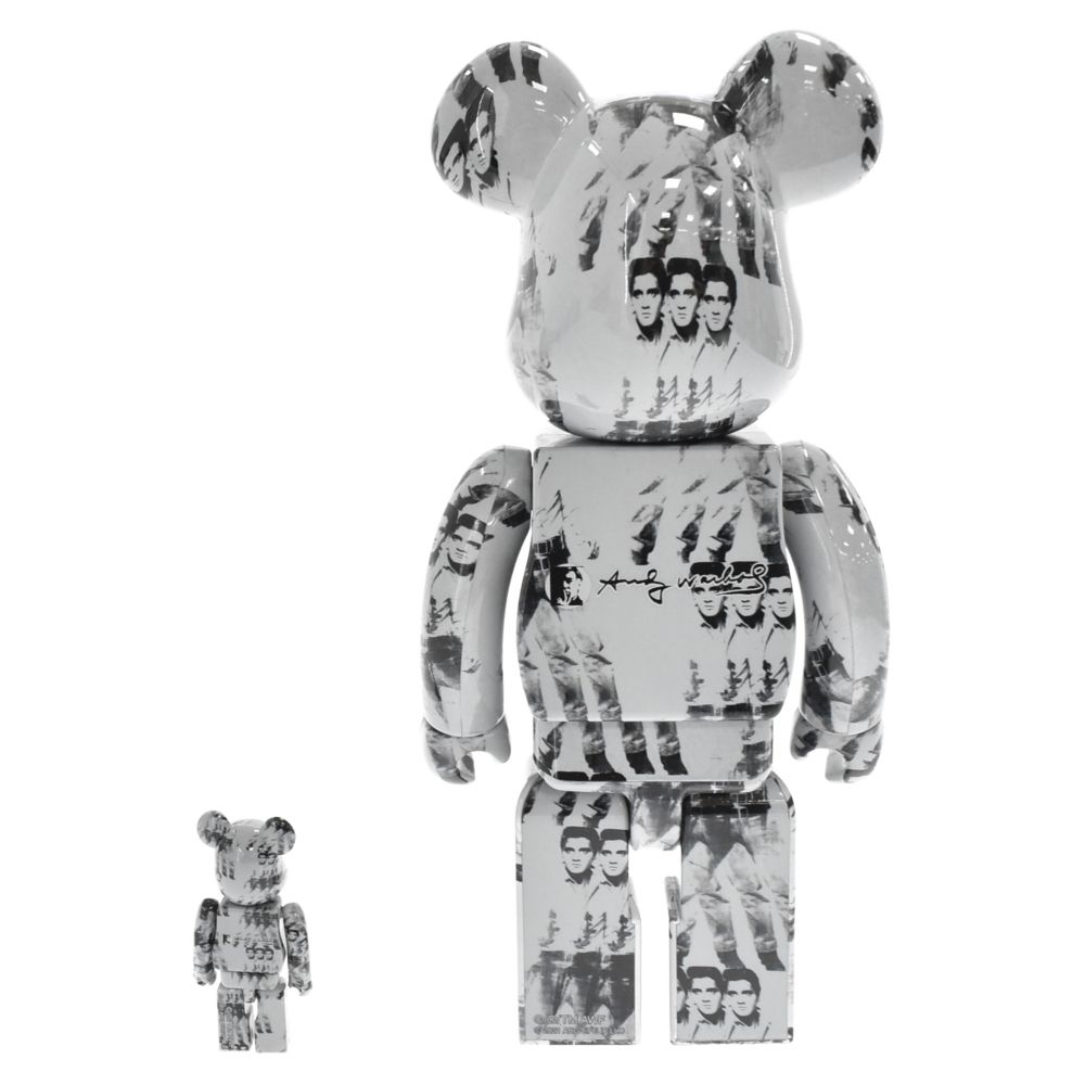 MEDICOM TOY (メディコムトイ) BE@RBRICK Andy Warhol's ELVIS PRESLEY 100% & 400%  ベアブリック アンディウォーホルズ エルヴィスプレスリー フィギュア グレー