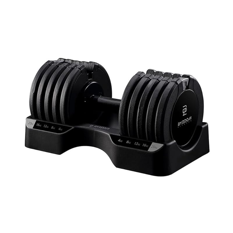 可変式ダンベル 20kg Pure Series ブラック 5段階調整 バイズーム byzoom ブラック 単品 1
