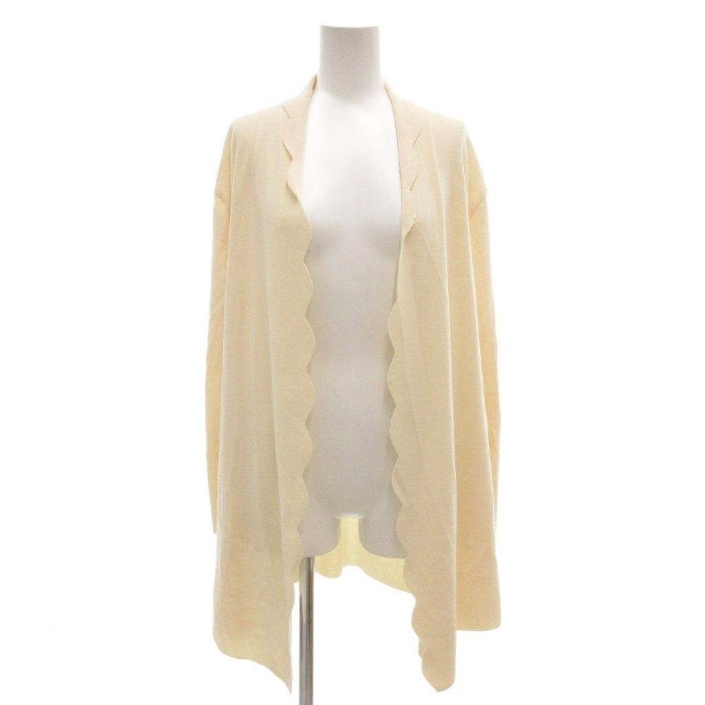 ヴァレンティノ ヴァレンチノ VALENTINO カーディガン ニット スカラップ 長袖 S アイボリー AE GY11