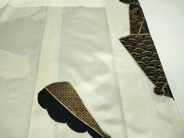 平和屋着物□豪華振袖 絞り 流水草花文 金彩 正絹 逸品 AAAU2131mf