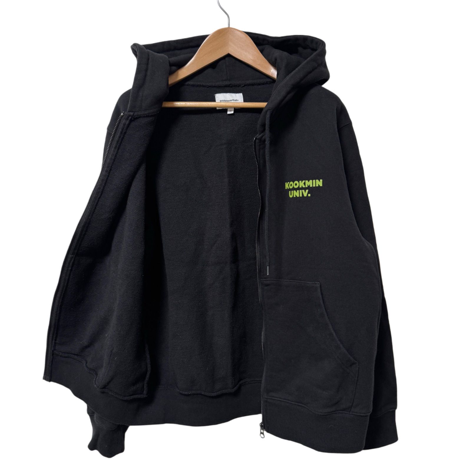 thisisneverthat ジップアップ パーカー ネバザ L 刺繍 黒 thisisneverthat ジップアップ パーカー ネバザ L 刺繍 黒 T.N.T.
