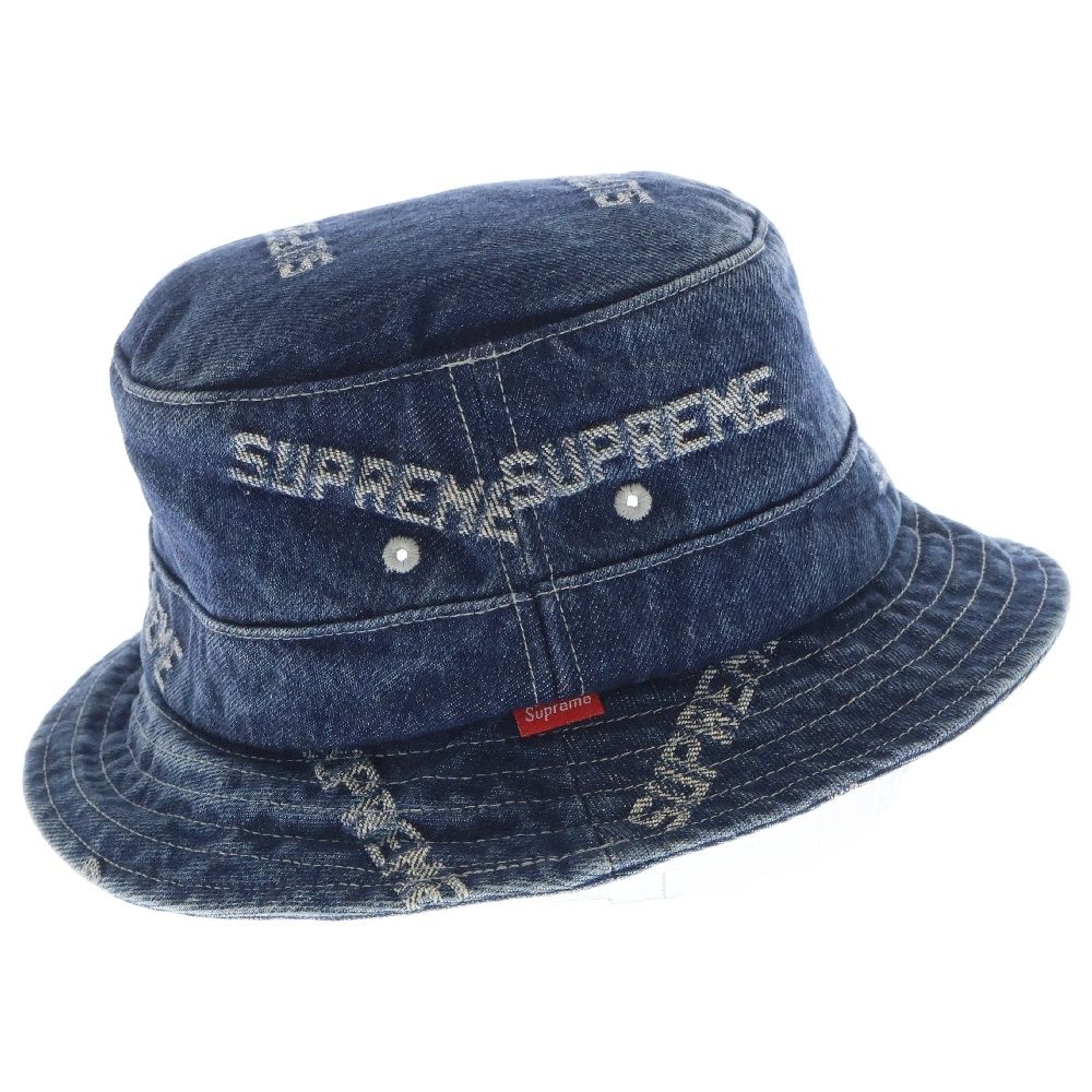 帽子 Supreme 19SS Logo Denim Crusher SUPREME (シュプリーム) 19SS Logo Denim Crusher ロゴ総柄 デニム