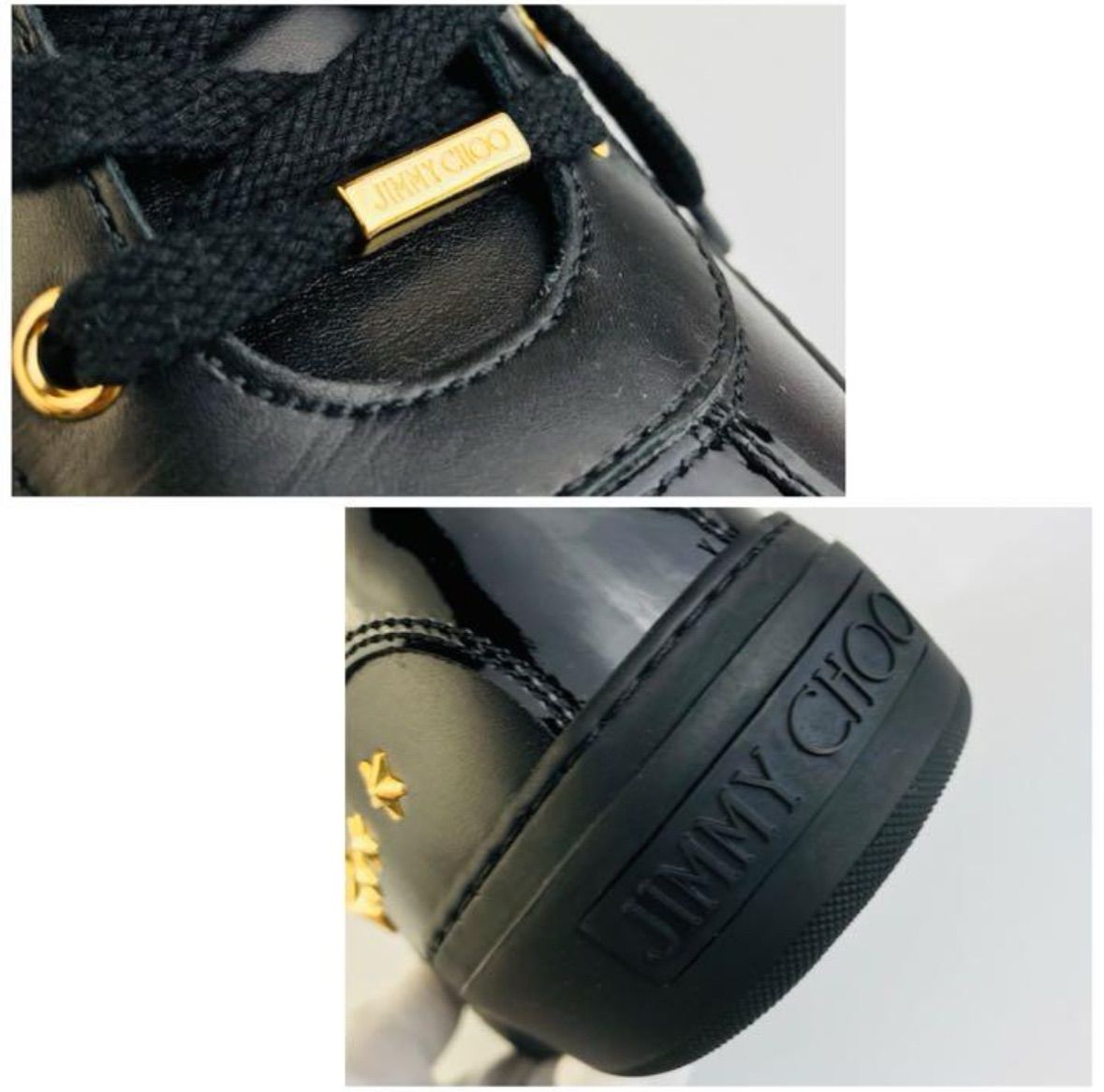 新品未使用☆JIMMY CHOO・ジミーチュウ メンズ レザー切替し スター 