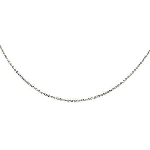 NO　BRAND　JEWELRY　ノンブランドジュエリー　ネックレス　チェーン　45cm　K18WG　ジュエリー　アクセサリー　チェーンネックレス　 スライドボール　アジャスター付き　ハート　18金　Au750　K18ホワイトゴールド【中古】【55274】