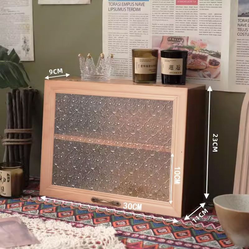 木製ラック＊花柄扉付き