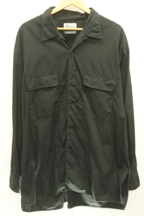 Marvine Pontiak shirts makers メンズ長袖シャツ -- Open Collar SH Marvine Pontiak shirts makers -- 黒 ブラック 無地