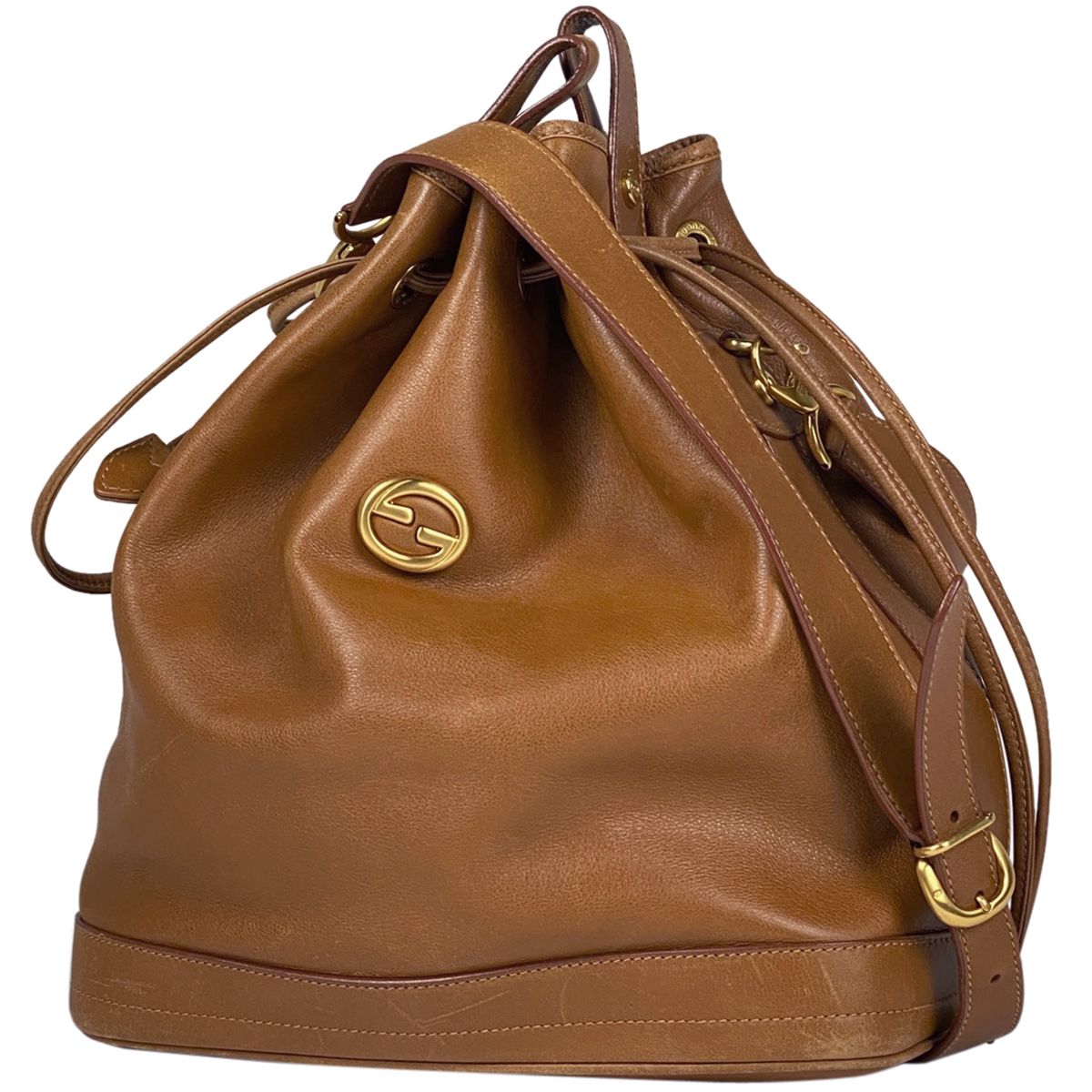 グッチ GUCCI GGロゴ ショルダーバッグ インターロッキングG 巾着型 