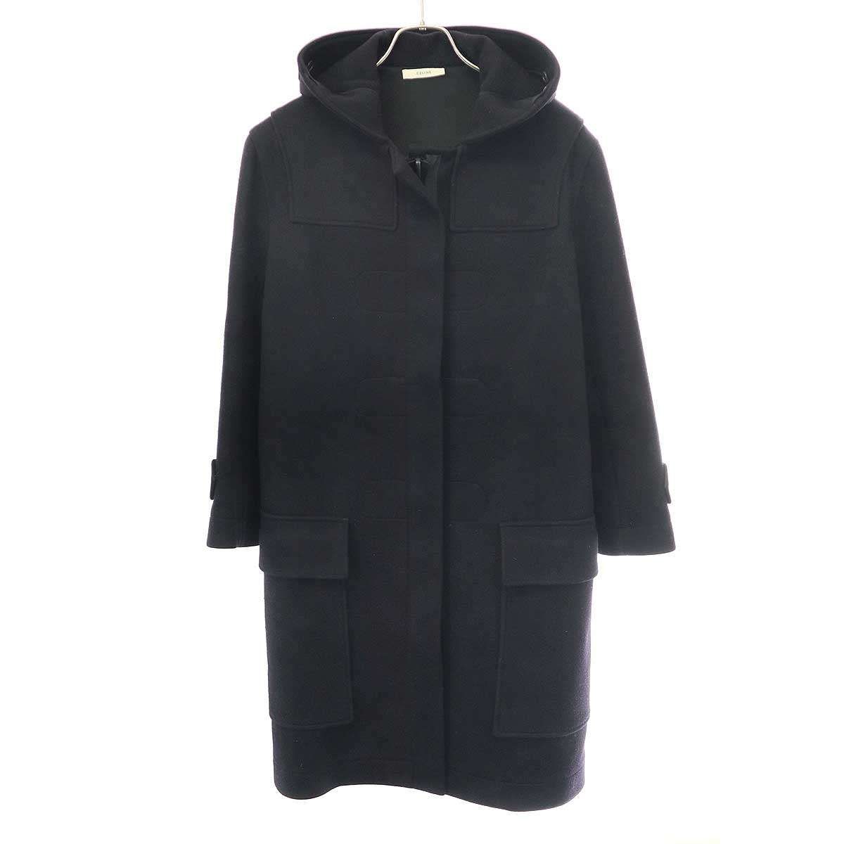 美品 CELINE フィービー期 ロングコート 42 ウール メルトン ネイビー CELINE / セリーヌ | by Phoebe Philo フィービー / メルトン