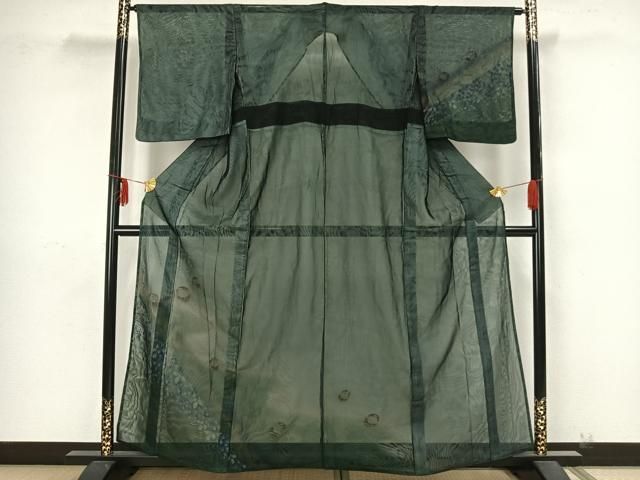 平和屋着物▽訪問着 無双 紗袷 紗×紗 手描き 萩文 水滴