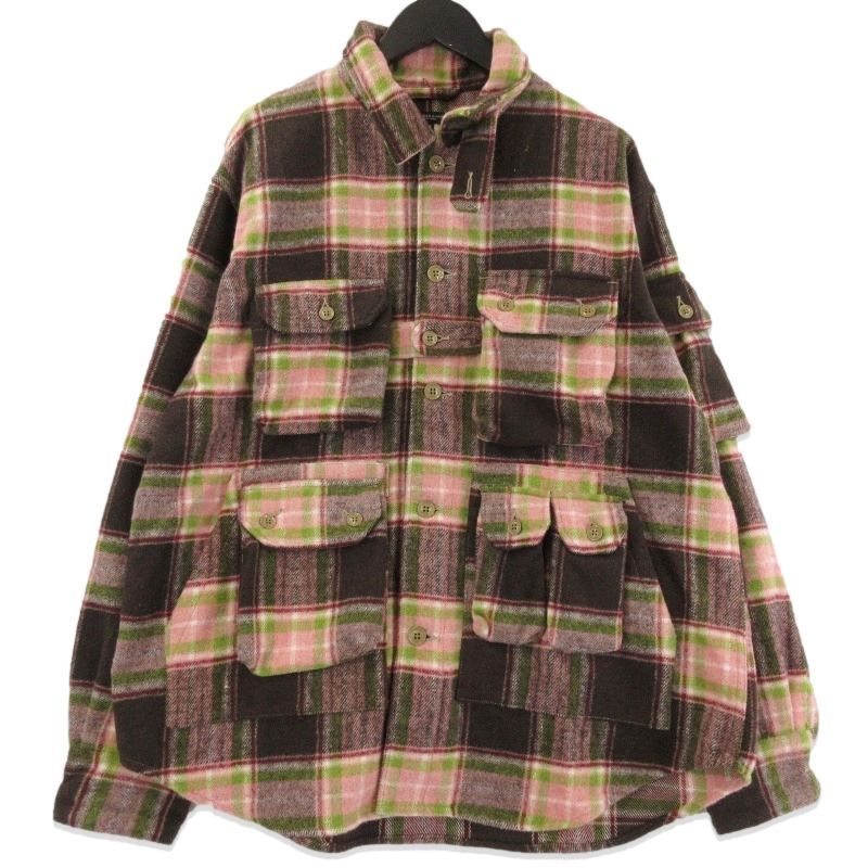 ENGINEERED GARMENTS エンジニアドガーメンツ エクスプローラーシャツジャケット チェック柄 21AW Explorer Shirt ピンク M71012541