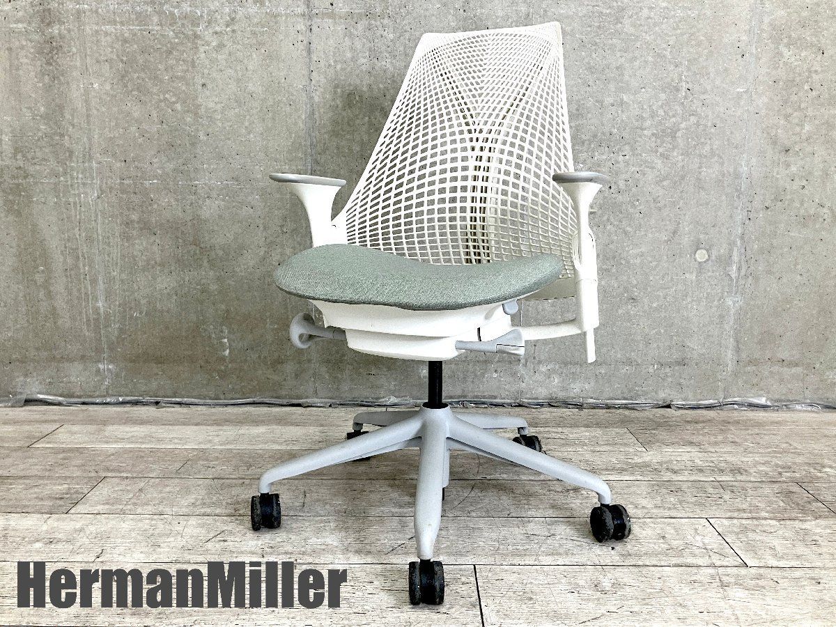 HermanMiller|ハーマンミラー セイルチェア 肘付 前傾機能付き フェザーグレー