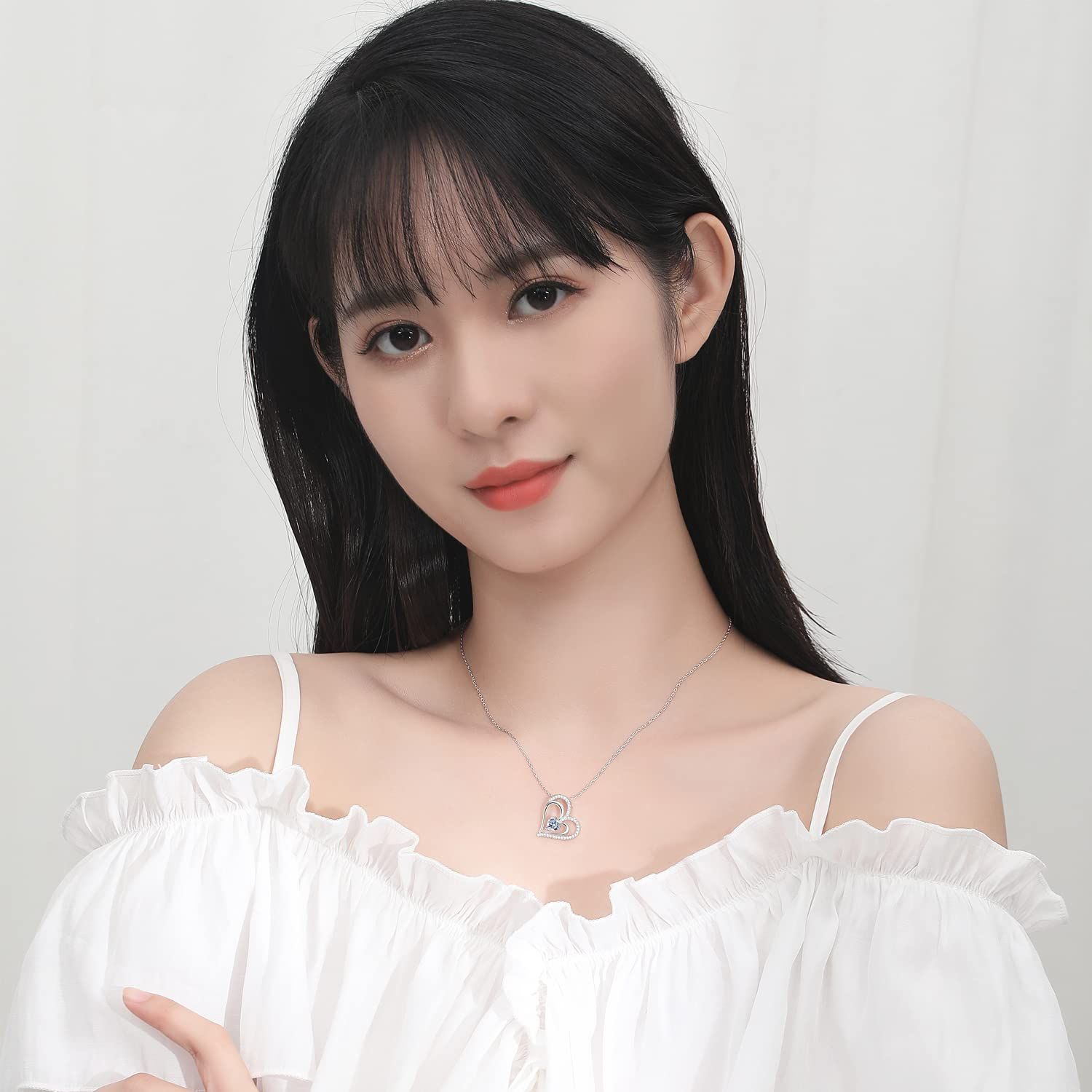 スワロフスキージルコニア プラチナ You シルバー925 Only プレゼント ペンダント 女性 ネックレス ジュエリー ラブハート レディース Z.Angie