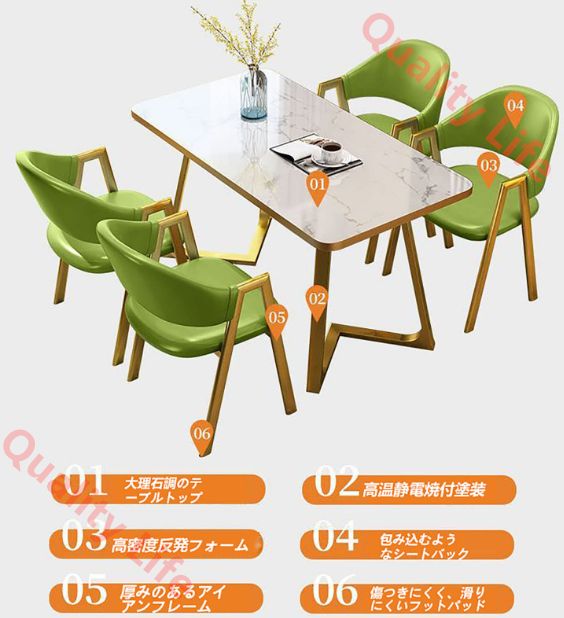 ダイニングセット 4人用 丸ダイニングテーブルと椅子セット ダイニングテーブルセット 4人掛けカフェテーブル クリエイティブデコレーション ダイニングテーブル シンプルなカジュアルオフィス 商談 丸型カフェテーブル 120*80*75cm WWW_NOITHATQUANGTHANH_NET