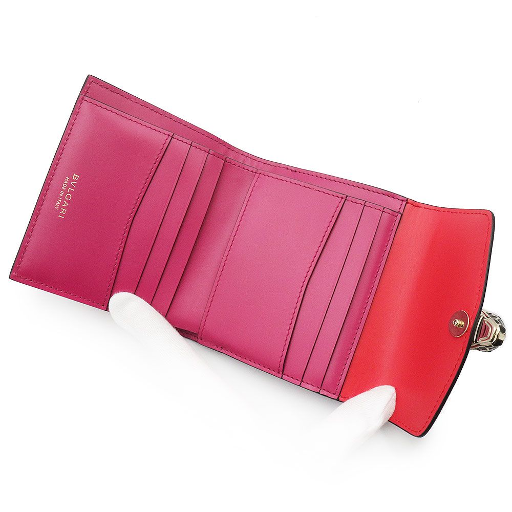 ブルガリ セルペンティ フォーエバー スネーク Wホック 三つ折り財布  