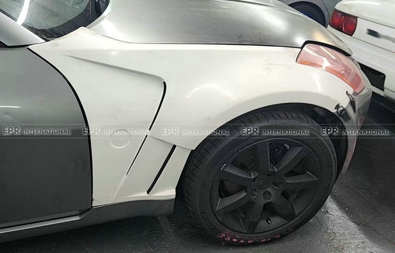 日産 フェアレディZ Z33 350Z 用 EPA風 本物カーボン製 フロントフェンダー改装用カスタムパーツ