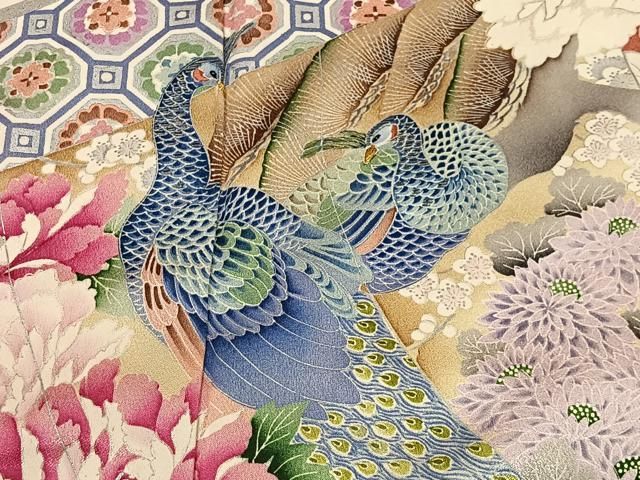 平和屋着物○訪問着 雲取り籬草花文 暈し染め 金彩 正絹 逸品 CAAU3170yc