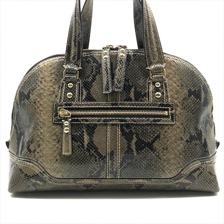 良品 COACH コーチ ミランダプリンテッド パイソン サッチェル ハンド