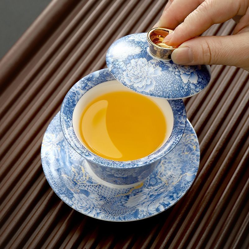 (高級陶器)茶道  /  お茶会用の器。(   新品未使用・箱入  ) 茶道具 茶箱用三点セット 陶器三点セット 陶器三つ揃 仁清写し
