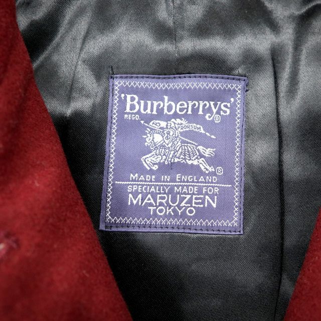 BURBERRYS イングランド製 ステンカラーコート L ボルドー ウール