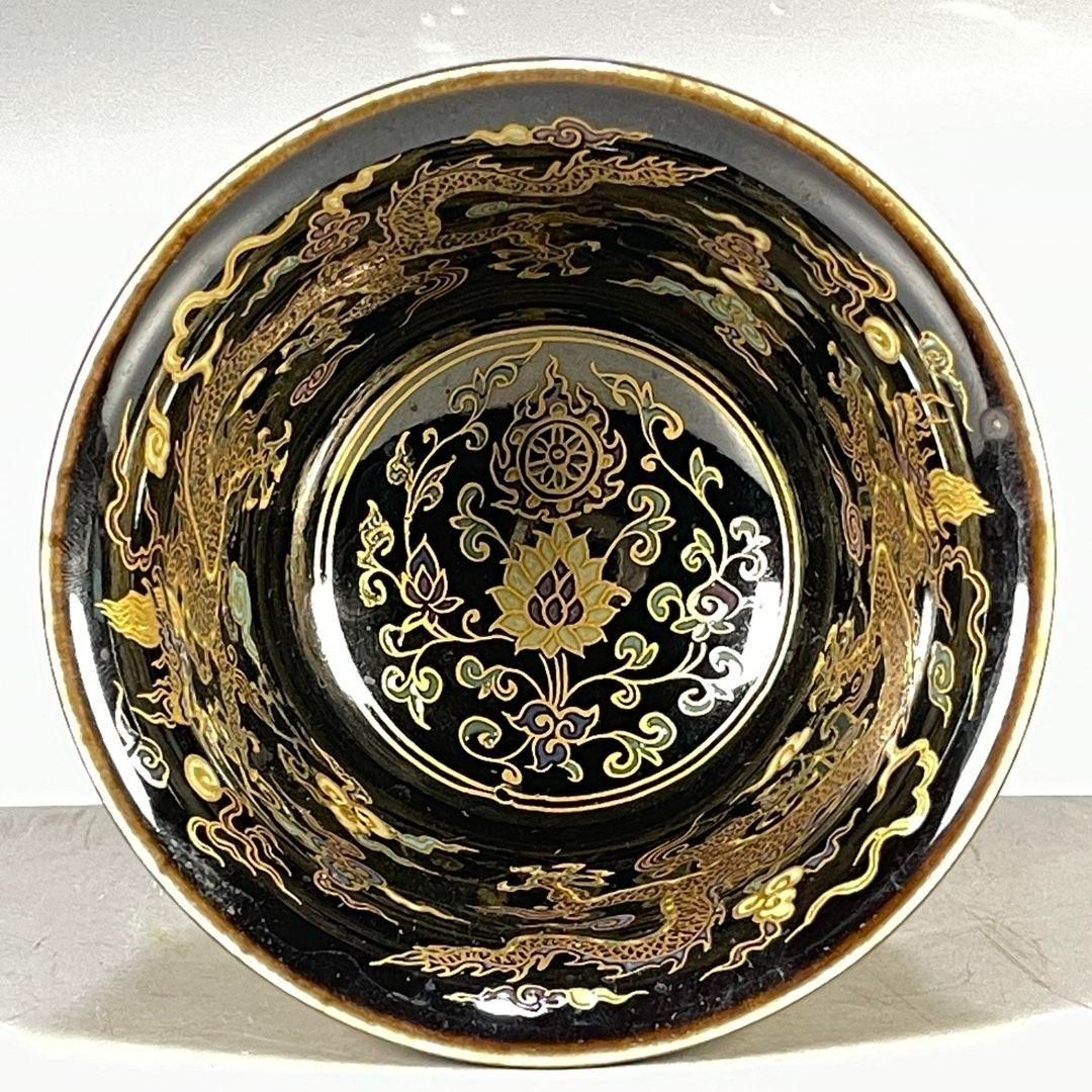 景徳鎮 陶磁器 黒地龍紋茶杯 茶碗 茶道具 装飾品 現代工芸品 置物 景徳鎮 陶磁器 黒地龍紋茶杯 茶碗 茶道具 装飾品 現代工芸品