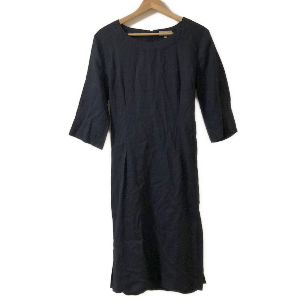 MargaretHowell マーガレットハウエル ワンピース サイズ2 M レディース - ダークネイビー クルーネック 七分袖 ロング リボン