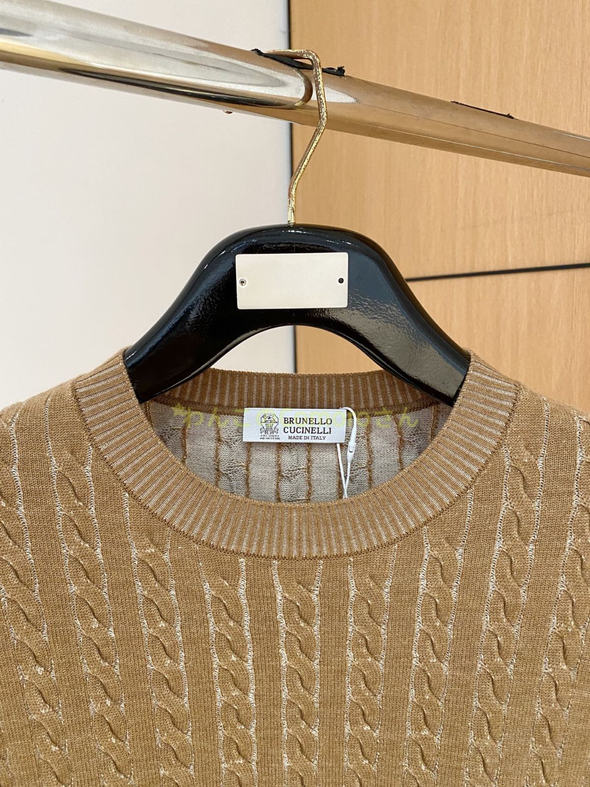 【極上美品】Brunello Cucinelli クルーネックケーブルセーター ブラックM～3XL【送料無料】 Brunello Cucinelli○メンズ