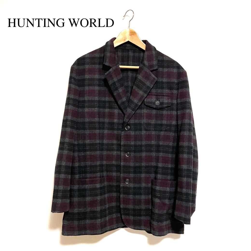 HUNTING WORLD 3B ウールジャケット チェック 72JK06-