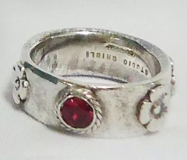 希少 ジブリ ハウルの動く城 ハウルリング 赤 大 シルバー ジブリ