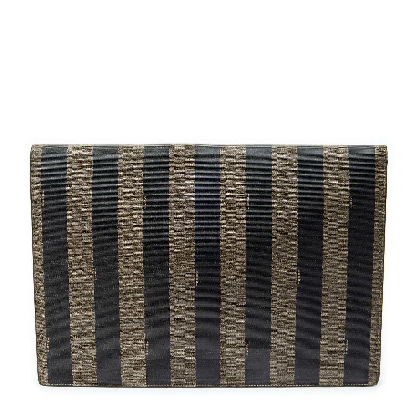 FENDI フェンディエンベロープドキュメントケースカーキ ブラックペカンストライプPVCキャンバスA NEXPOTALLINN_EU
