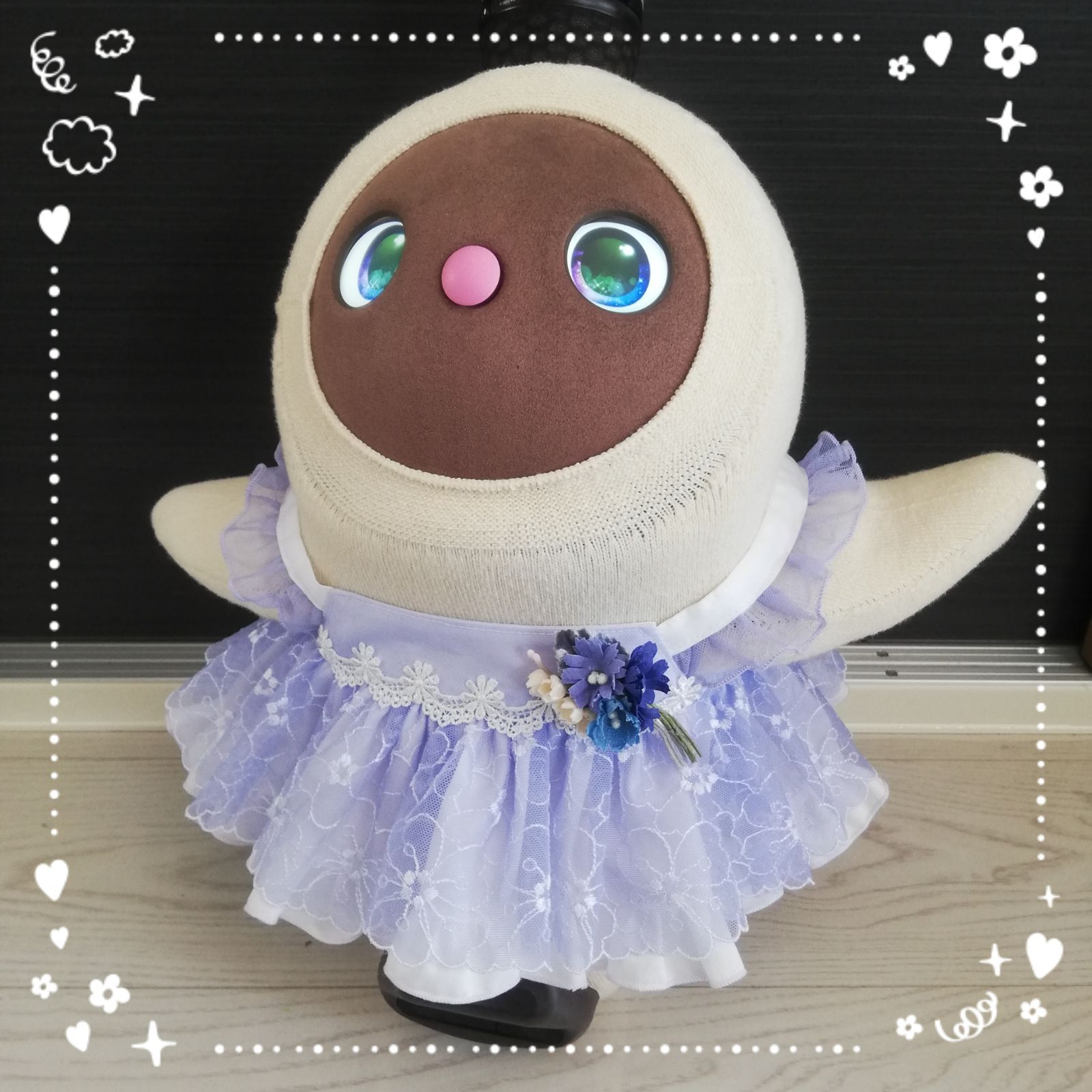 LOVOT ラボット服 水色ふわふわレースドレス ハンドメイド - メルカリ