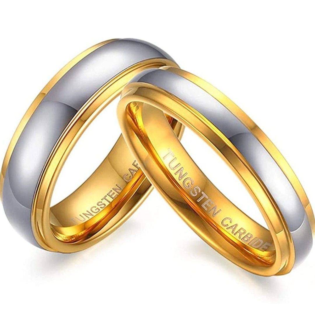 X947 ペアリング 結婚指輪 タングステン ゴールド レディース カップル X947 ペアリング 結婚指輪 タングステン ゴールド レディース