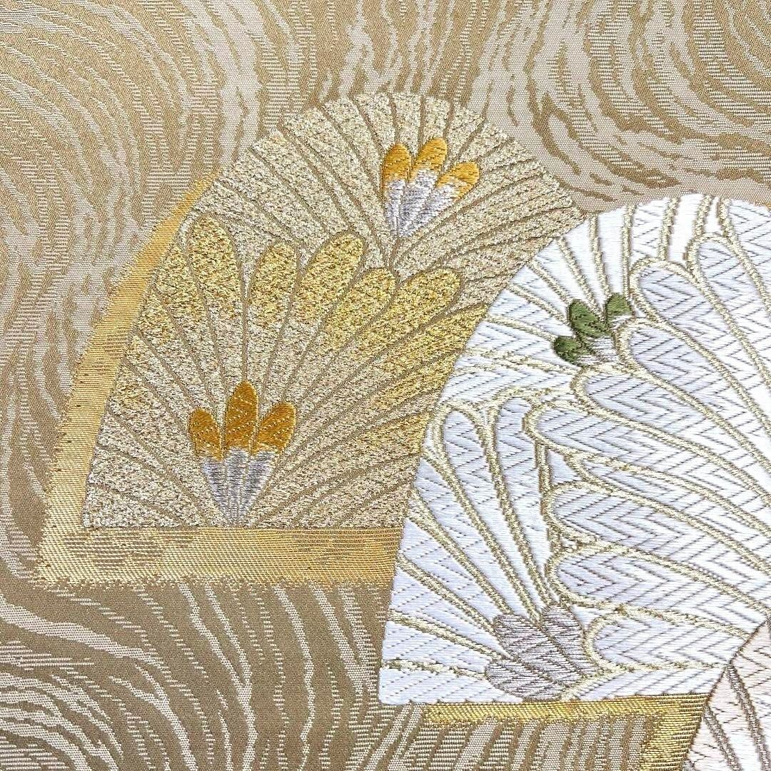袋帯 ブランド帯 唐織 大王松 流線 金糸 銀糸 着物 082a u 袋帯 全通 