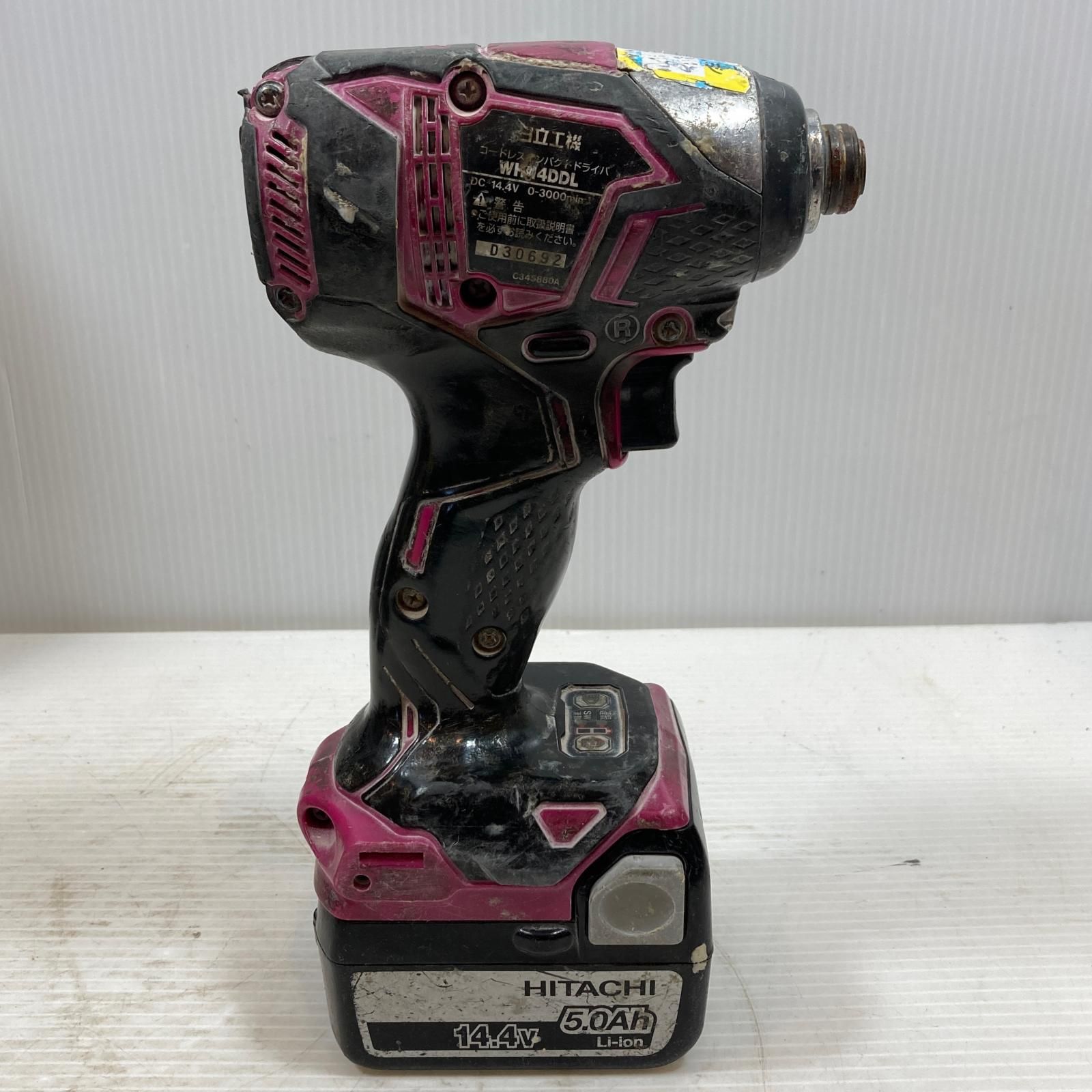 κκHITACHI 日立 締め付け工具 インパクトドライバ コードレス式 14.4v 030692 WH14DDL パープル×ブラック HRDEVELOPMENT_JP